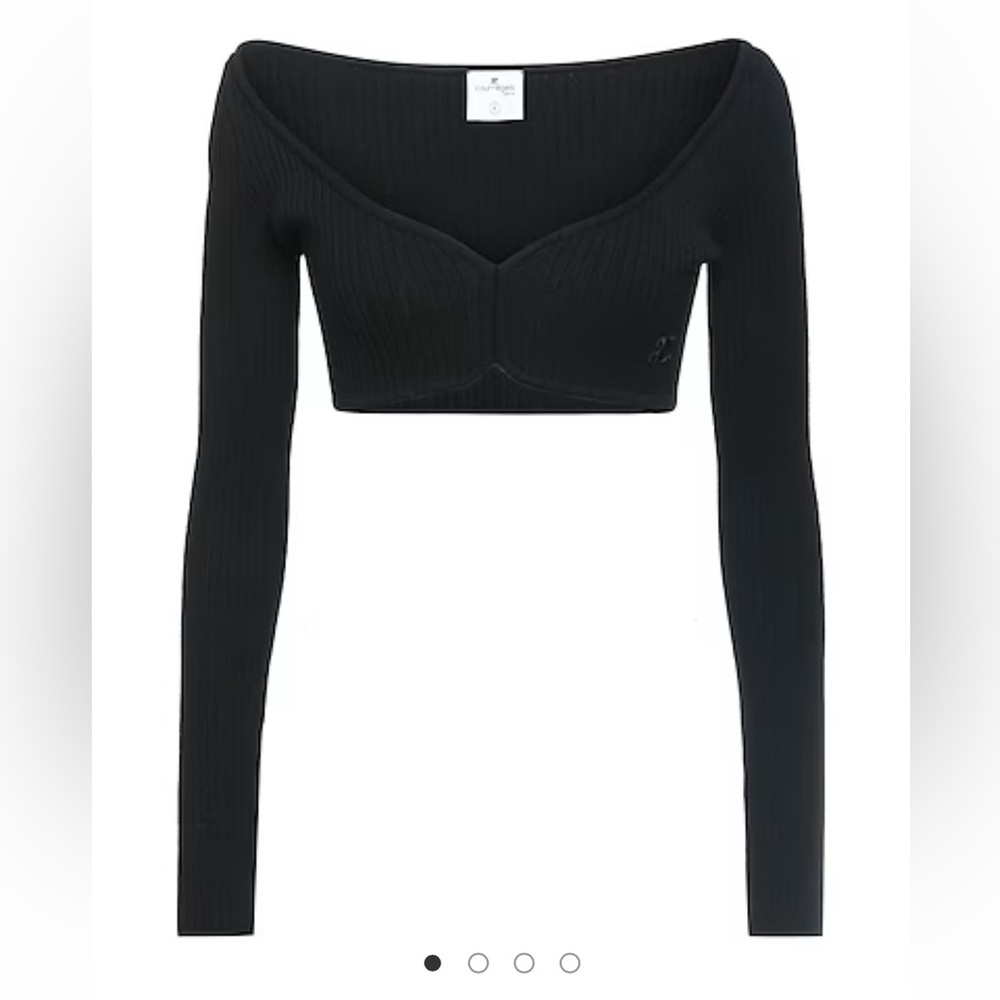 Courreges knit crop top S black